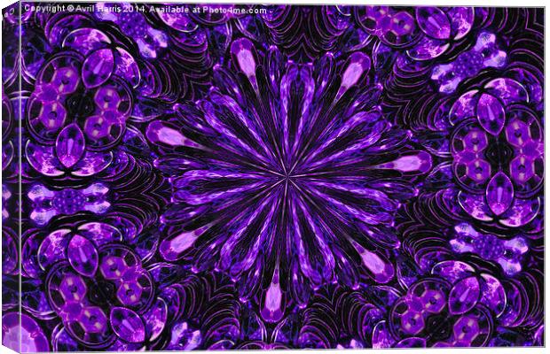  Purple sequin kaleidoscope  Canvas Print by Avril Harris