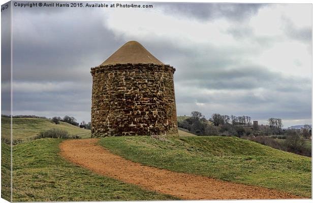 Beacon Tower at Burton Dassett Canvas Print by Avril Harris