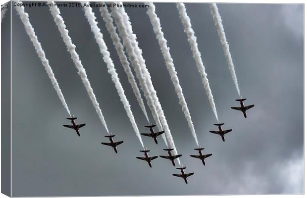  Red Arrows Canvas Print by Avril Harris