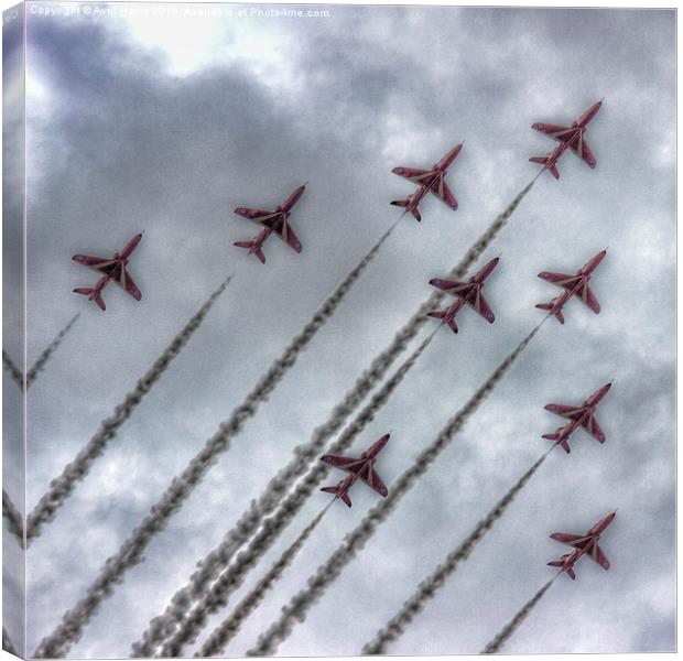  Red Arrows Canvas Print by Avril Harris