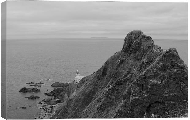 Hartland Point Lighthouse Canvas Print by Avril Harris