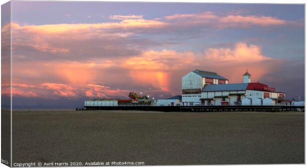 Brittania pier Great Yarmouth Canvas Print by Avril Harris