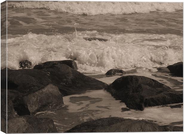 raging sea Canvas Print by carin severn