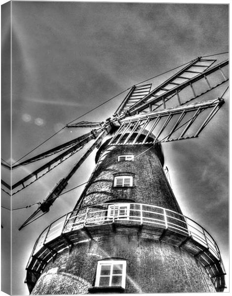 Windmill of the Fens Canvas Print by carin severn
