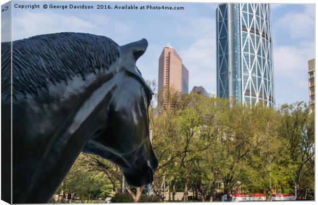 Horse in the Big City Canvas Print by George Davidson