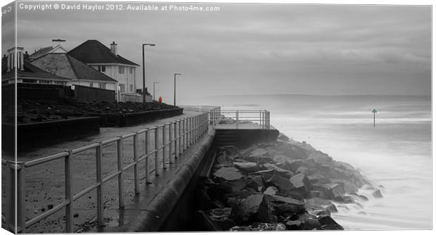 Winter Seafront at Tywyn Canvas Print by David Haylor