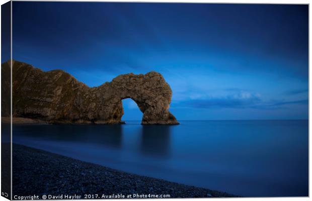 Durdle Door Blue Sunset Canvas Print by David Haylor