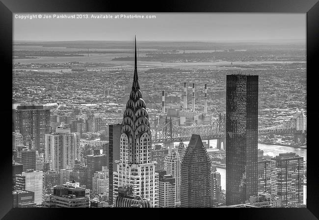 New York City Skyline in Black and White Framed Print by Jonathan Pankhurst