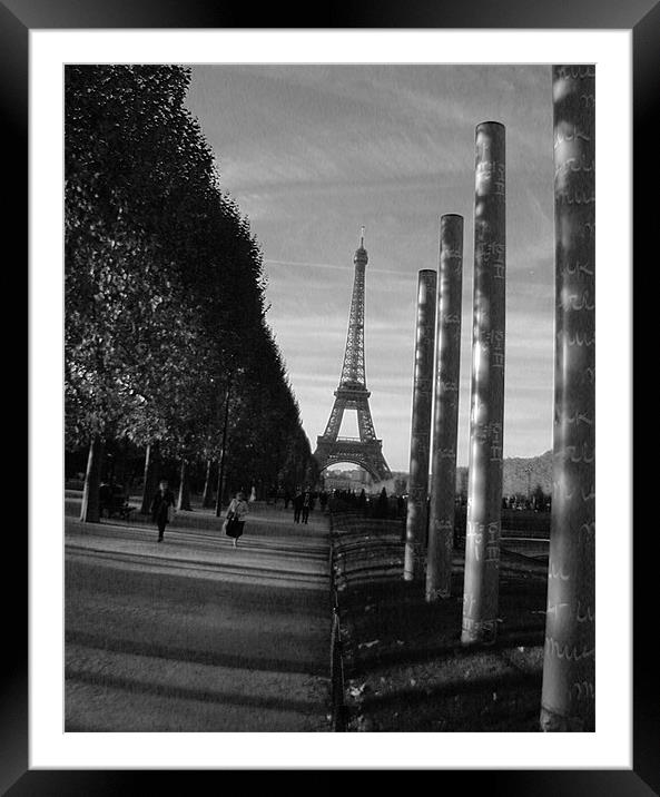 Eiffel Tower, Paris - Iconic Black & White Framed Mounted Print by Jonathan Pankhurst