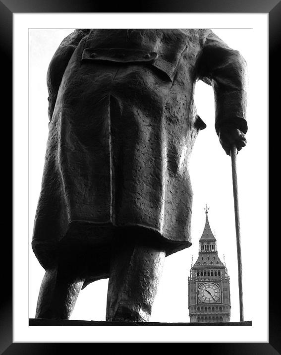 Churchill & Big Ben Framed Mounted Print by Jonathan Pankhurst