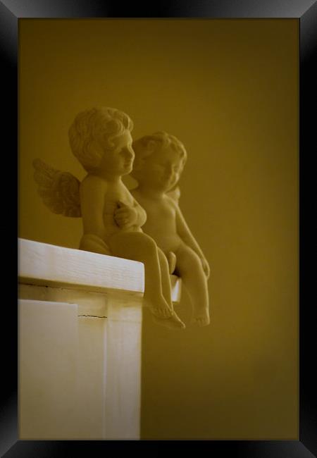 Cherubs in sepia Framed Print by Jonathan Pankhurst