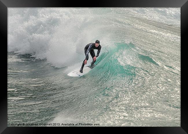 Porthtowan Surf #1 Mar2013 Framed Print by Jonathan OConnell