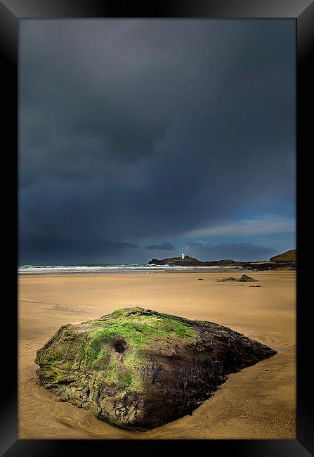 Godrevy Beach Storm Framed Print by Jonathan OConnell