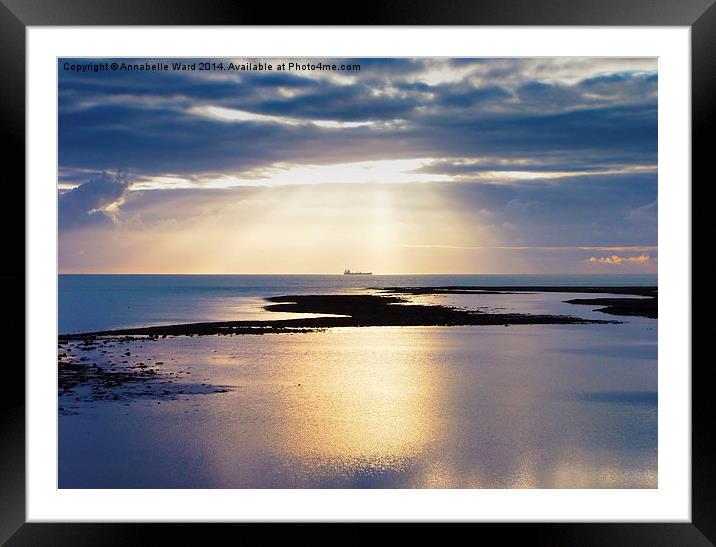 A Distant Ship Framed Mounted Print by Annabelle Ward