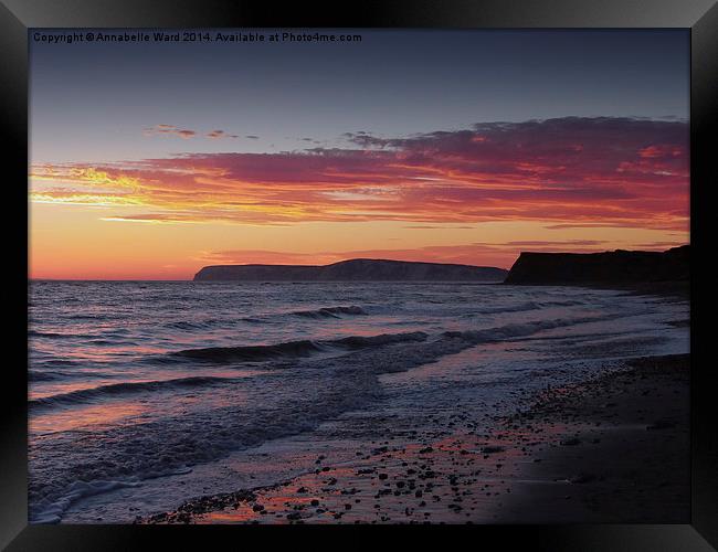 Brooke Beach Sunset Framed Print by Annabelle Ward