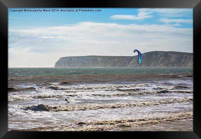 Kite Surfing. Framed Print by Annabelle Ward