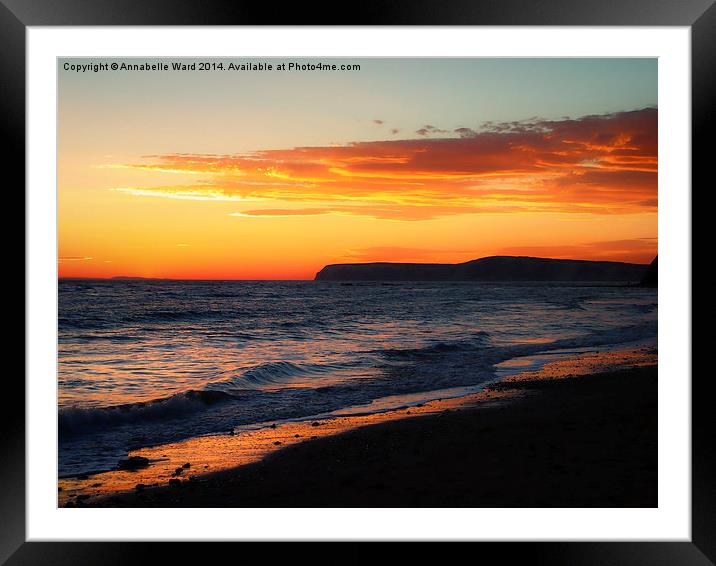 Sunset on Shore. Framed Mounted Print by Annabelle Ward