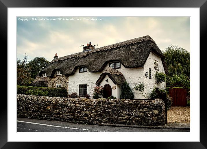 Country Cottage Thatched. Framed Mounted Print by Annabelle Ward