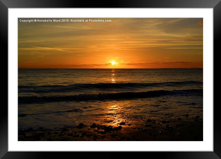  Sunset at the Beach. Framed Mounted Print by Annabelle Ward