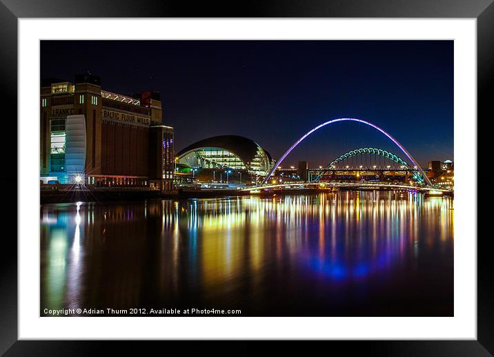 Night Tyne on the Quayside Framed Mounted Print by Adrian Thurm