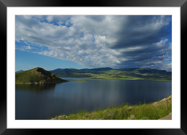 Clark Reservoir, Montana Framed Mounted Print by Claudio Del Luongo