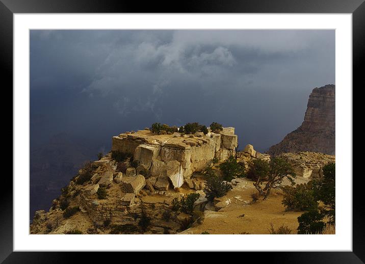 Stormy skies on Grand Canyon Framed Mounted Print by Claudio Del Luongo