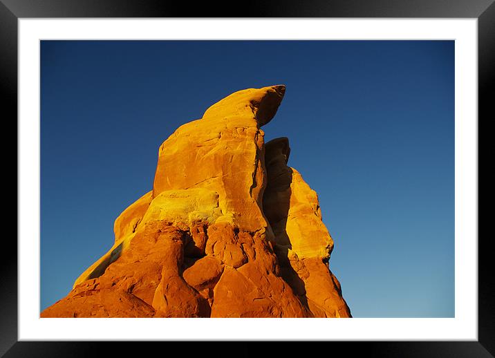 First morning light on rocks Framed Mounted Print by Claudio Del Luongo