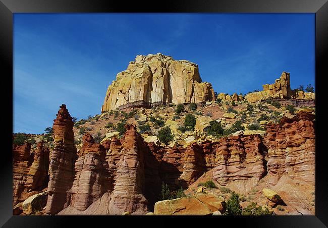 Fantastic colors in rock towers and walls Framed Print by Claudio Del Luongo