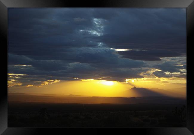 Sunset near Littlefield, Arizona Framed Print by Claudio Del Luongo