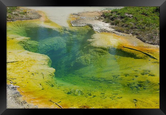Beautiful hot Pool, Yellowstone Framed Print by Claudio Del Luongo