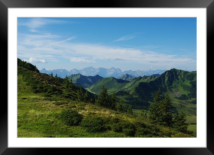 Mountain scenery near Portlahorn, Austria Framed Mounted Print by Claudio Del Luongo