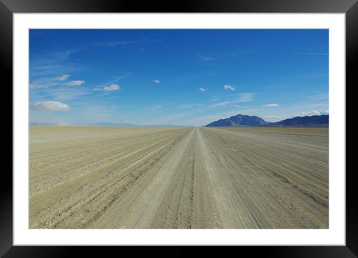 Black Rock Desert Playa, wide open, Nevada Framed Mounted Print by Claudio Del Luongo