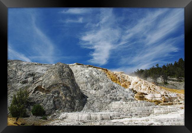 Mammoth Terraces Impression, Yellowstone Framed Print by Claudio Del Luongo