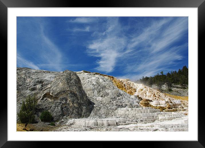 Mammoth Terraces Impression, Yellowstone Framed Mounted Print by Claudio Del Luongo