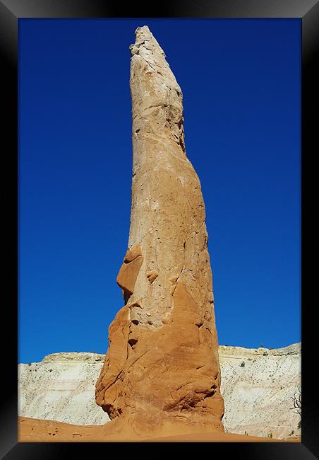 Close-up of a Kodachrome rock tower, Utah Framed Print by Claudio Del Luongo