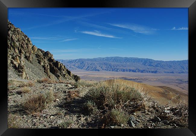 Onion Valley Road impression, California Framed Print by Claudio Del Luongo