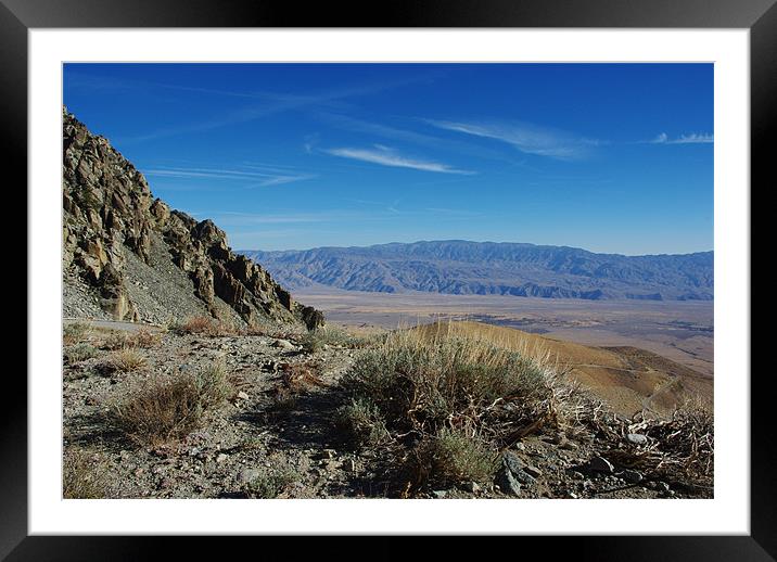 Onion Valley Road impression, California Framed Mounted Print by Claudio Del Luongo