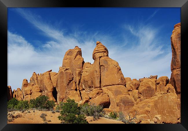 Arches National Park impression, Utah Framed Print by Claudio Del Luongo