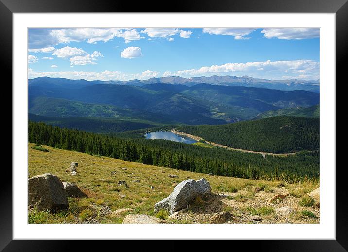 High above Echo Lake, Rocky Mountains, Colorado Framed Mounted Print by Claudio Del Luongo