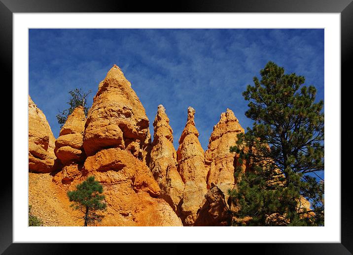 Rock towers, Bryce Canyon, Utah Framed Mounted Print by Claudio Del Luongo