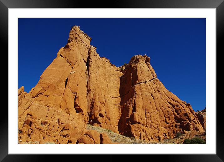 Kodachrome rocks under blue sky, Utah Framed Mounted Print by Claudio Del Luongo