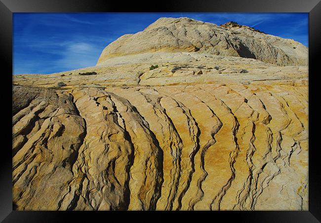 Rock formation near Boulder, Utah Framed Print by Claudio Del Luongo