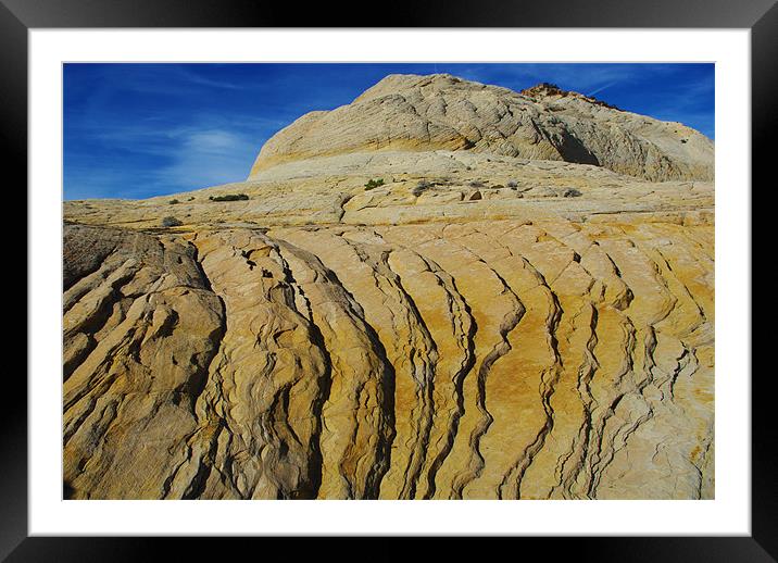 Rock formation near Boulder, Utah Framed Mounted Print by Claudio Del Luongo