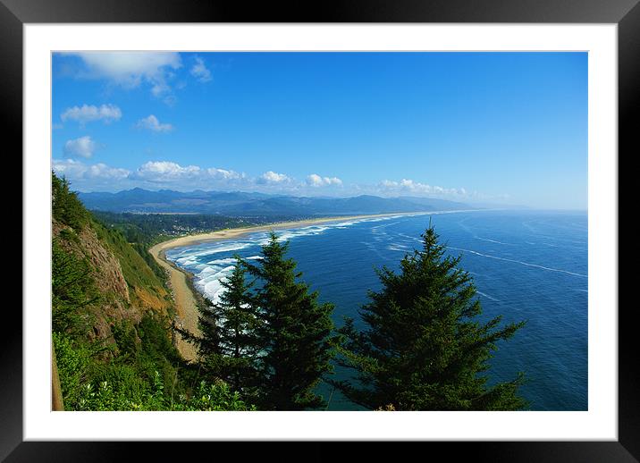 Pacific coast, Oregon Framed Mounted Print by Claudio Del Luongo
