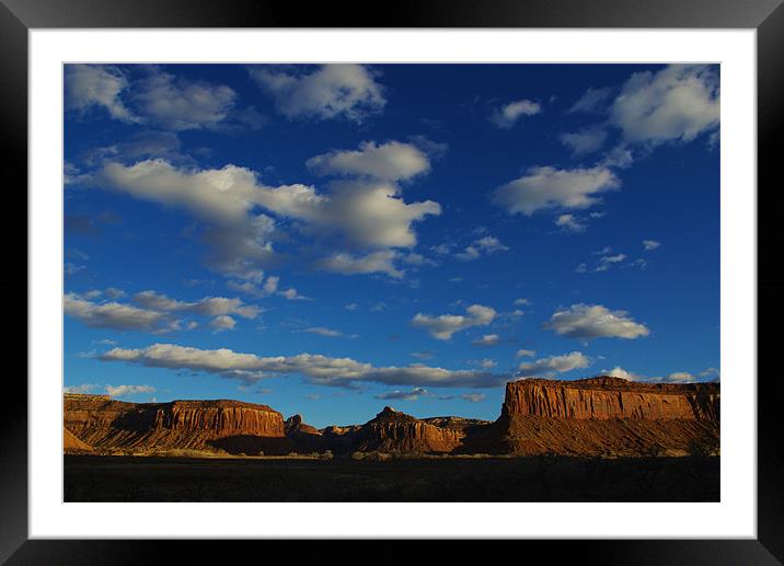 Evening in canyons Framed Mounted Print by Claudio Del Luongo