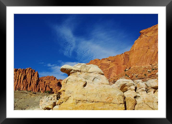 Ambiguous rock formation Framed Mounted Print by Claudio Del Luongo
