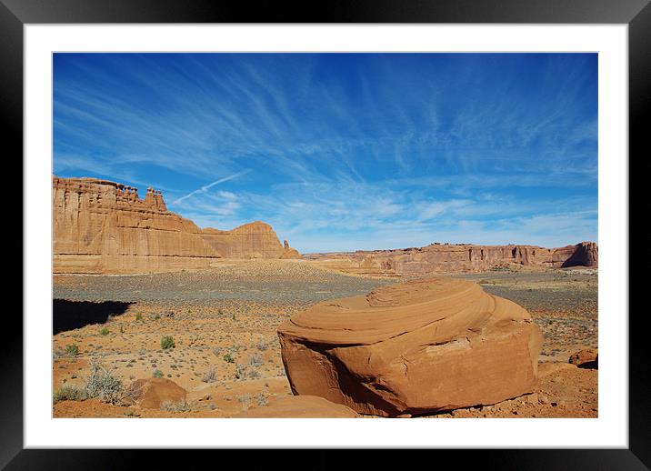 Arches National Park impression, Utah Framed Mounted Print by Claudio Del Luongo