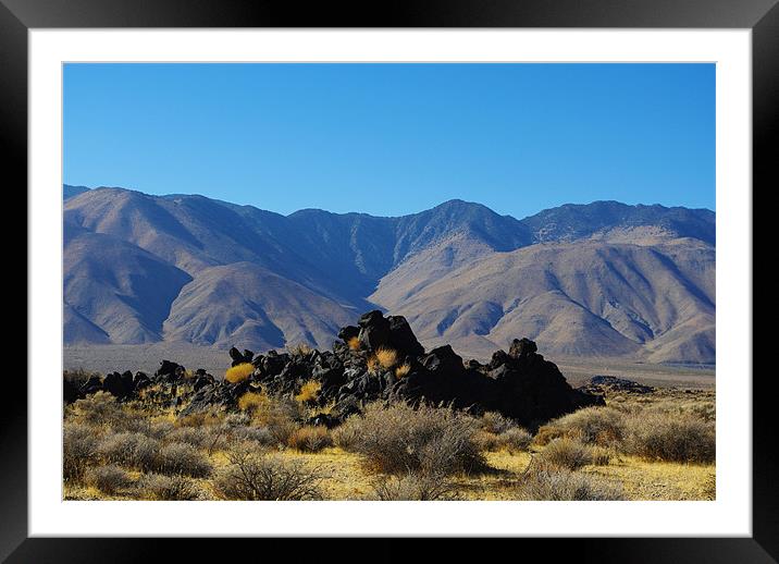Volcanic rocks and mountains Framed Mounted Print by Claudio Del Luongo