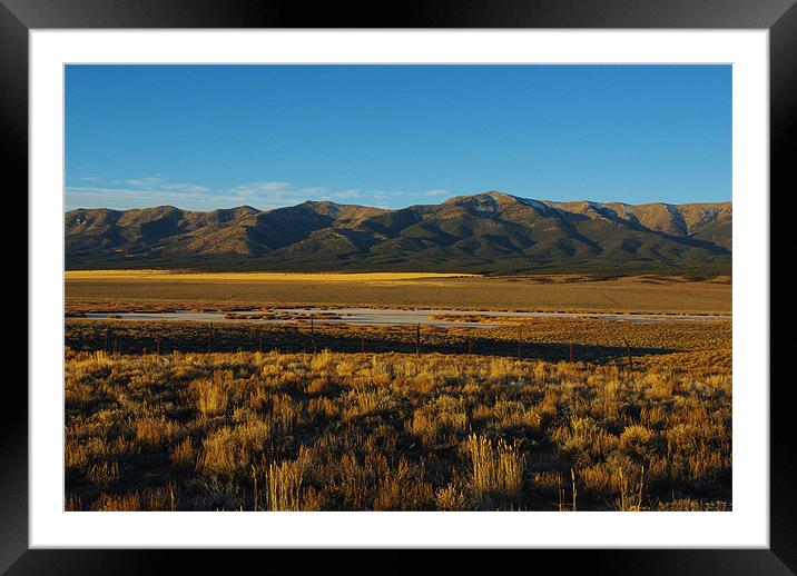 High Desert, Nevada Framed Mounted Print by Claudio Del Luongo
