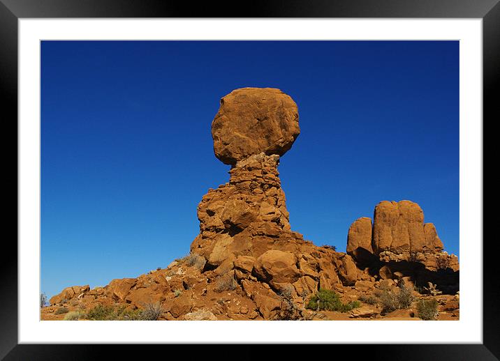 Balanced Rock, Arches National Park, Utah Framed Mounted Print by Claudio Del Luongo